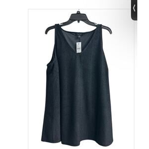 NWT Lane Bryant Women's Black Velvet Burnout Sleeveless Tank Top Plus Size 14